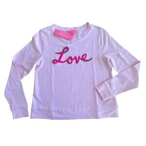 Lilly Pulitzer Rami Sweatshirt Small Pink Blossom Love Embellished Graphic NWT